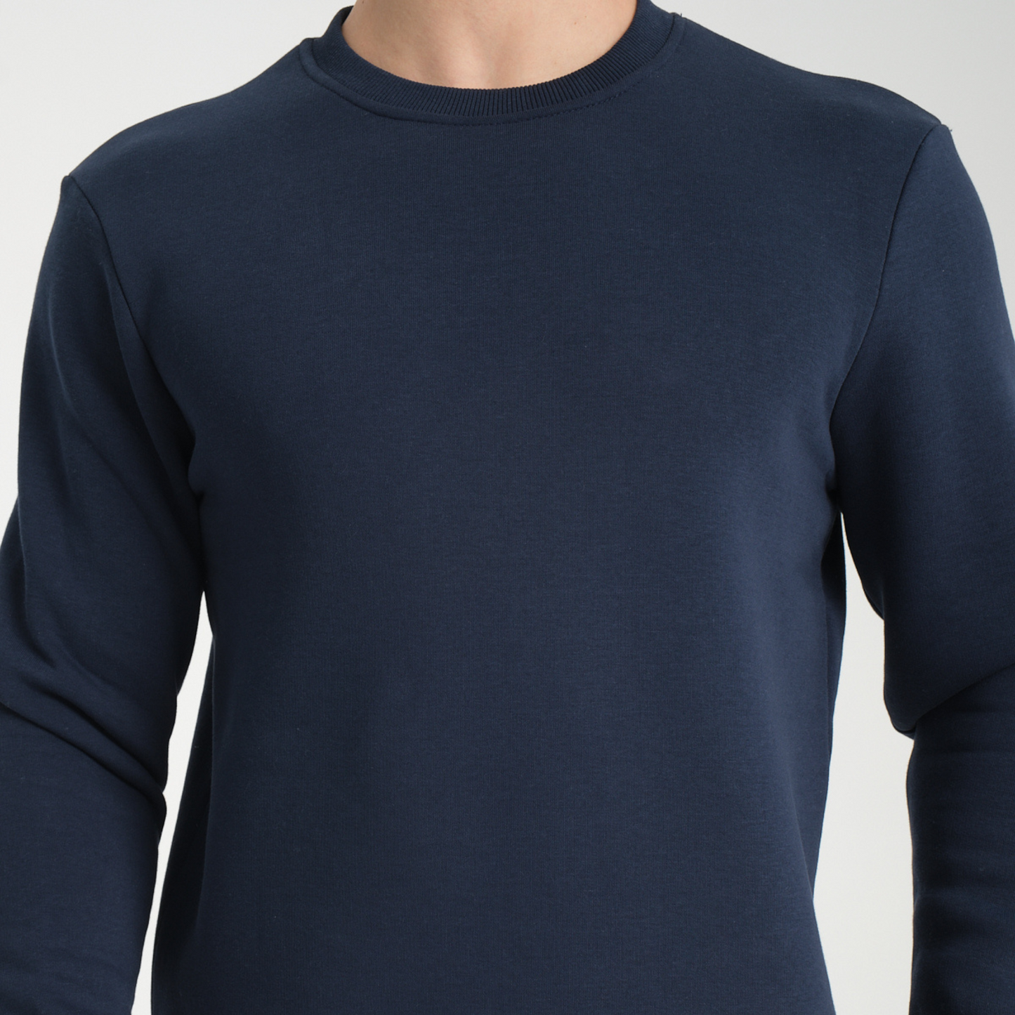 Felpa Blu Navy Basic Girocollo - Interno Felpato - Felpa 38