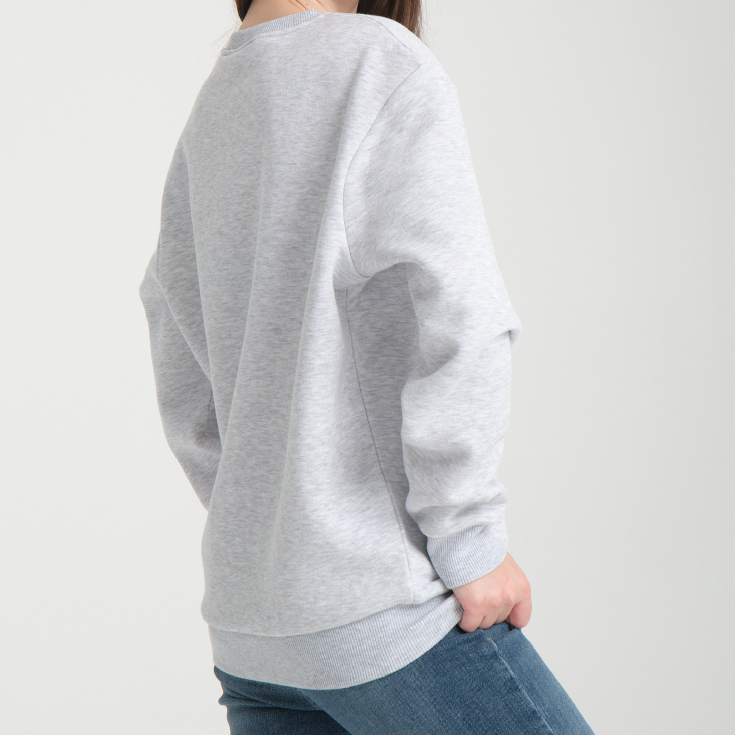 Felpa Snow Melange Basic Girocollo - Interno Felpato - Felpa 38 Donna