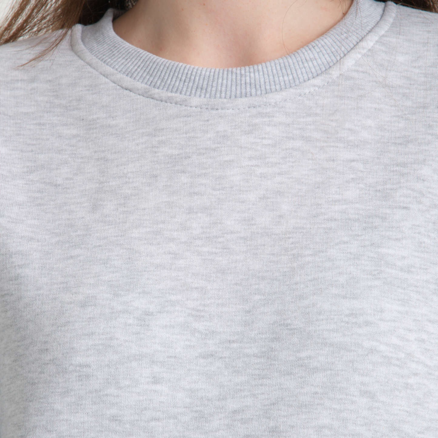 Felpa Snow Melange Basic Girocollo - Interno Felpato - Felpa 38 Donna