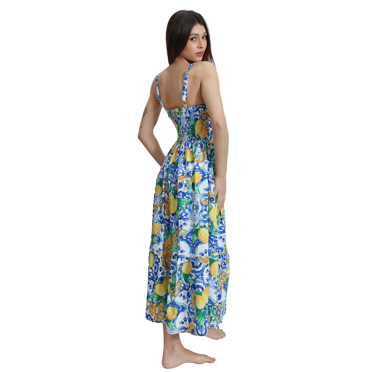 Vestito lungo con spallina larga in diverse fantasie - VEST191