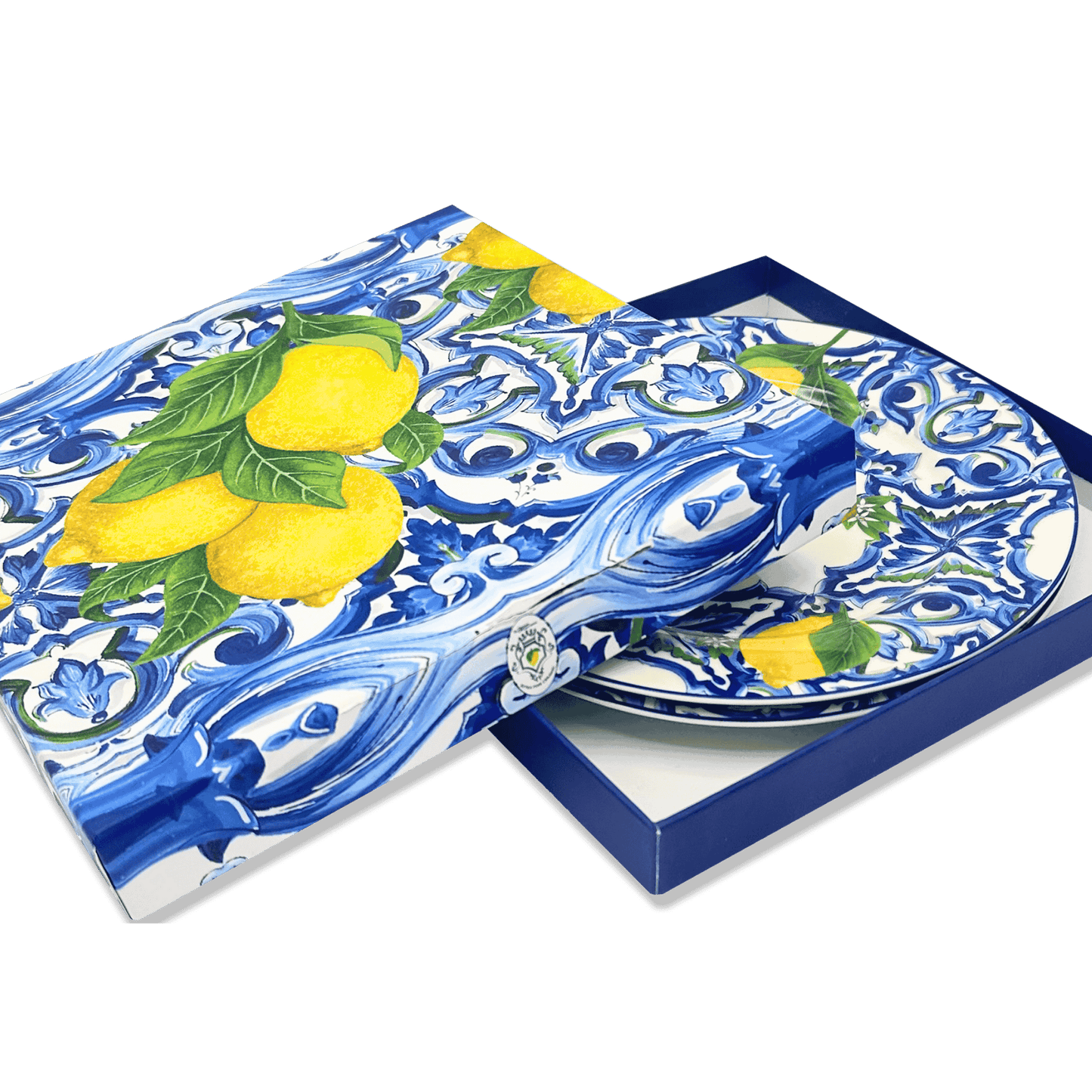 Box Ceramica luxury Lemons - 2 plates 19 cm