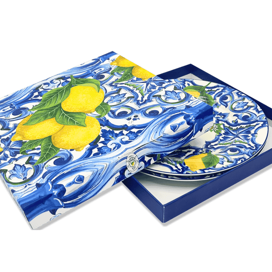 Box Ceramica luxury Lemons - 2 plates 19 cm