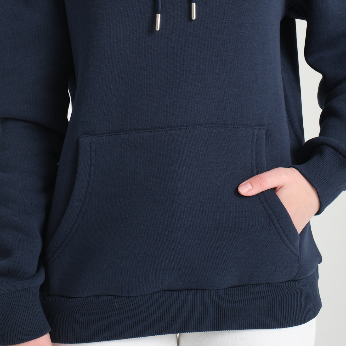 Felpa con Cappuccio Blu Navy - Interno Felpato - Felpa 39 Donna