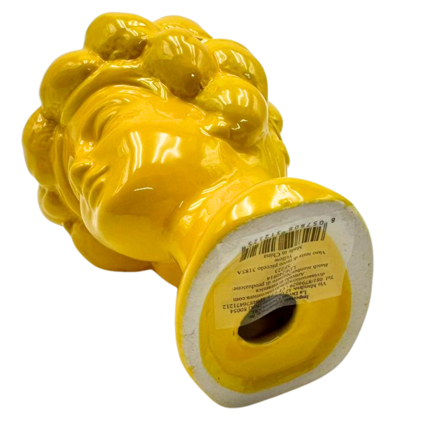 Testa di Moro in Ceramica Gialla Mini 12 cm - Decorazione Siciliana | SF223