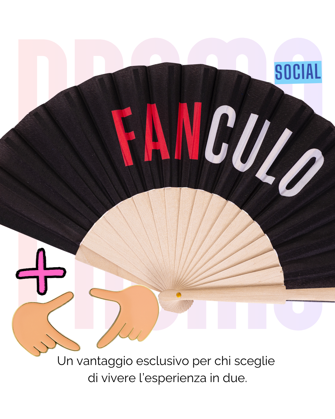 Combo “Fan Culo” – Ventaglio Ironico + Spilla Mani
