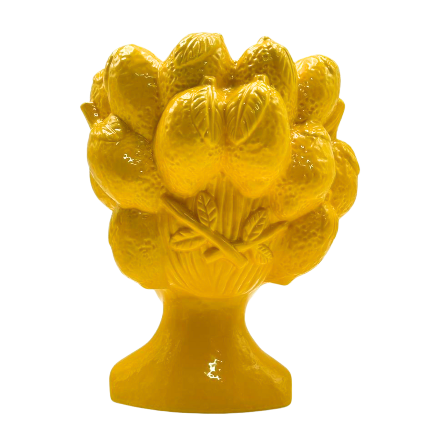 Testa di Moro in Ceramica Gialla Maxi 27 cm - Vaso Decorazione Siciliana | SF196