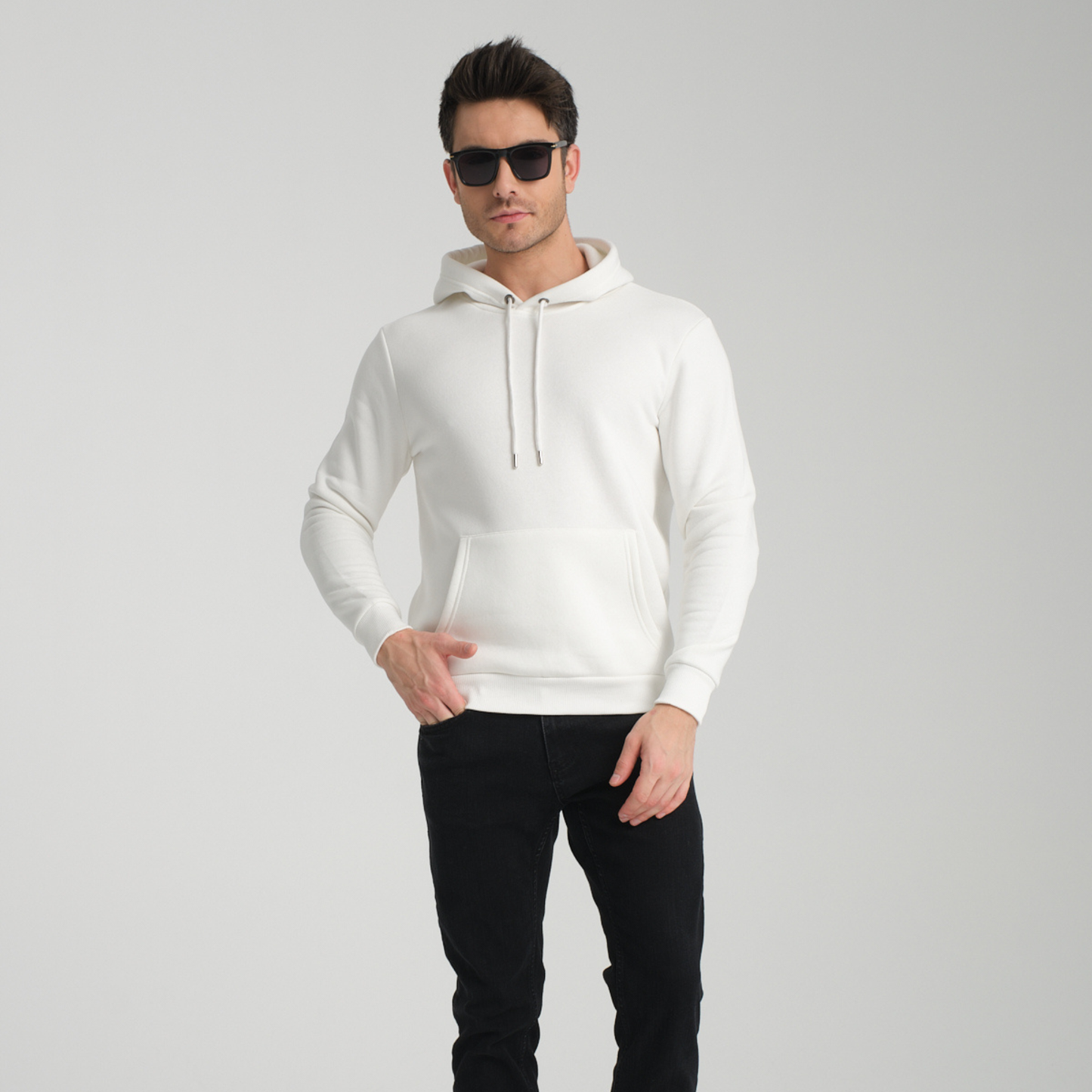 Felpa con Cappuccio White - Interno Felpato - Felpa 39