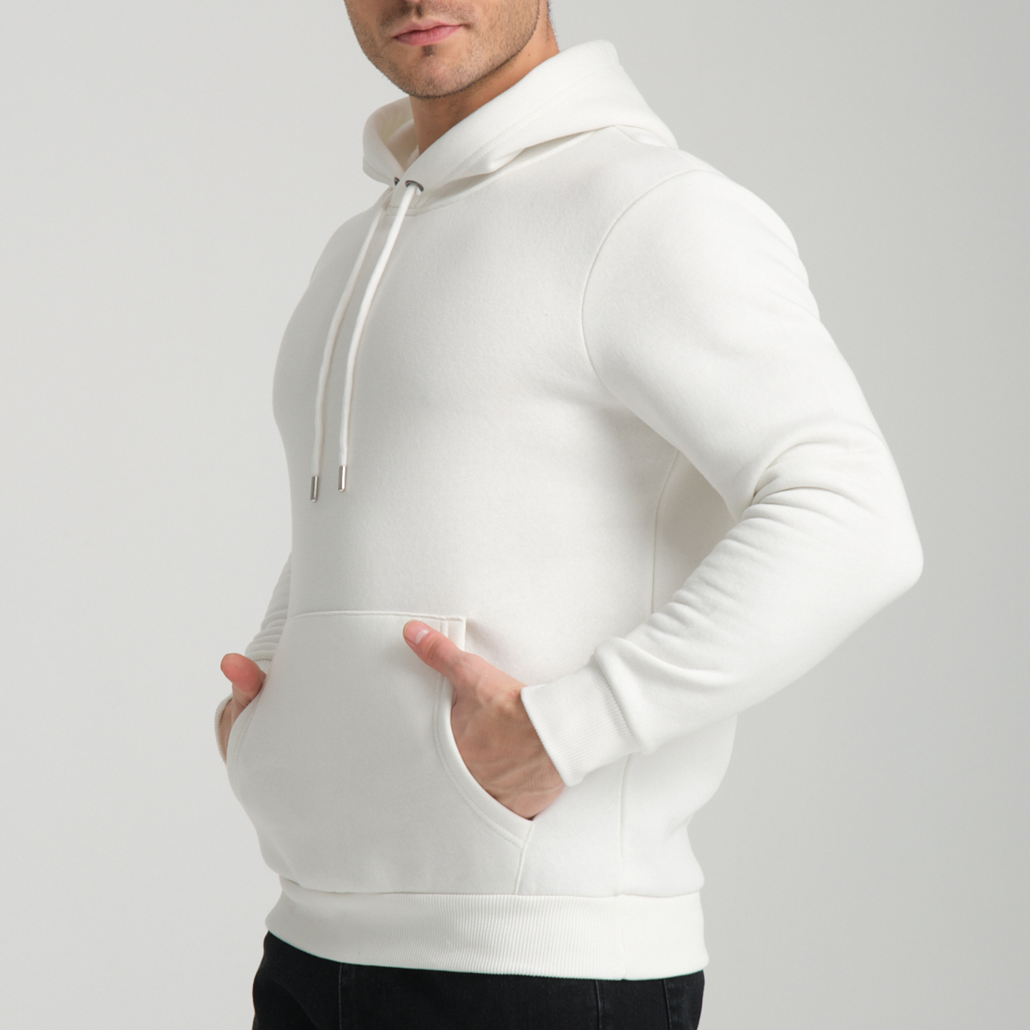 Felpa con Cappuccio White - Interno Felpato - Felpa 39