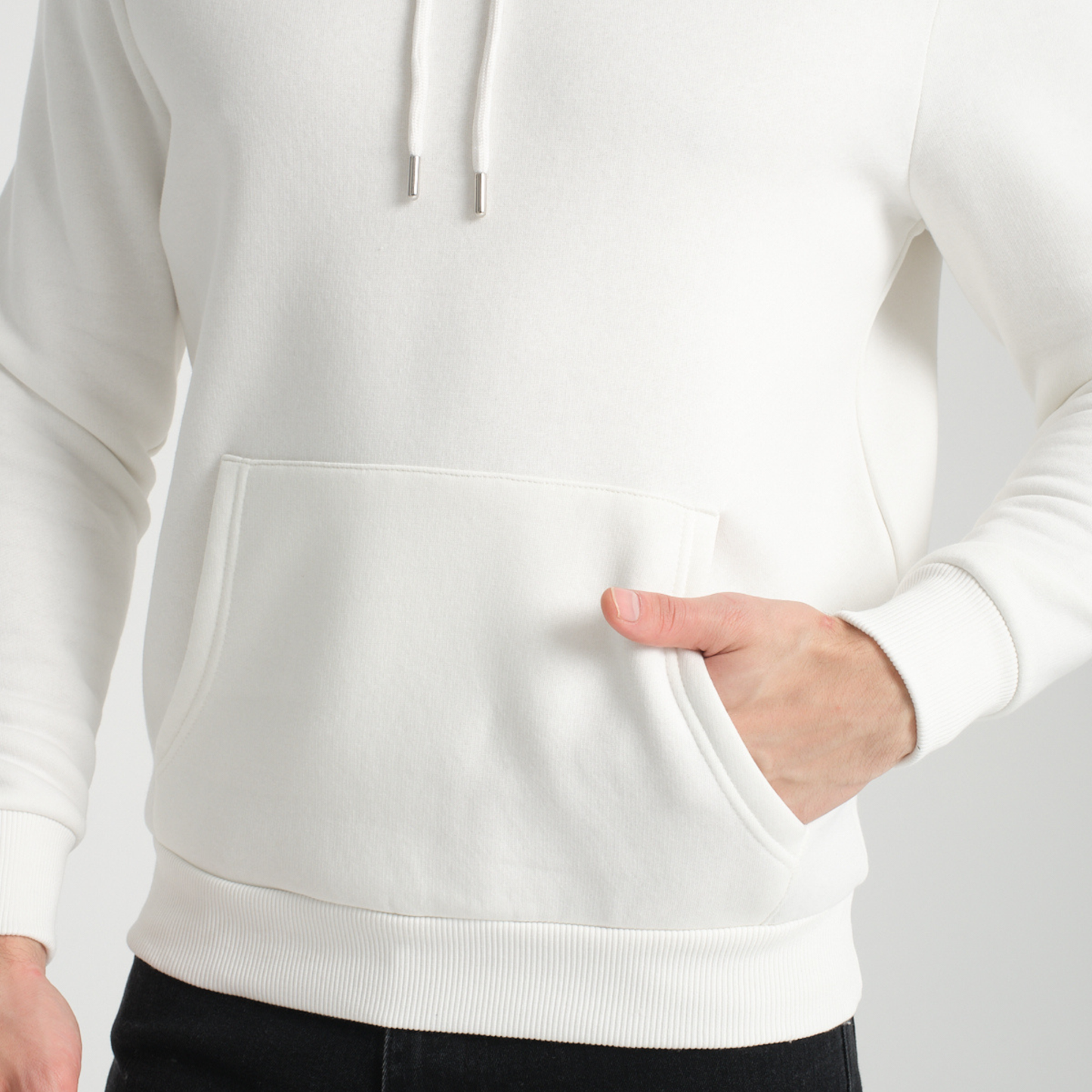 Felpa con Cappuccio White - Interno Felpato - Felpa 39