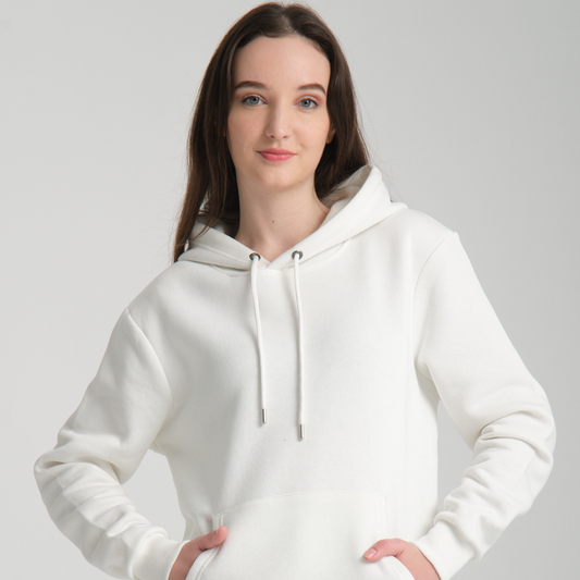 Felpa con Cappuccio White - Interno Felpato - Felpa 39 Donna