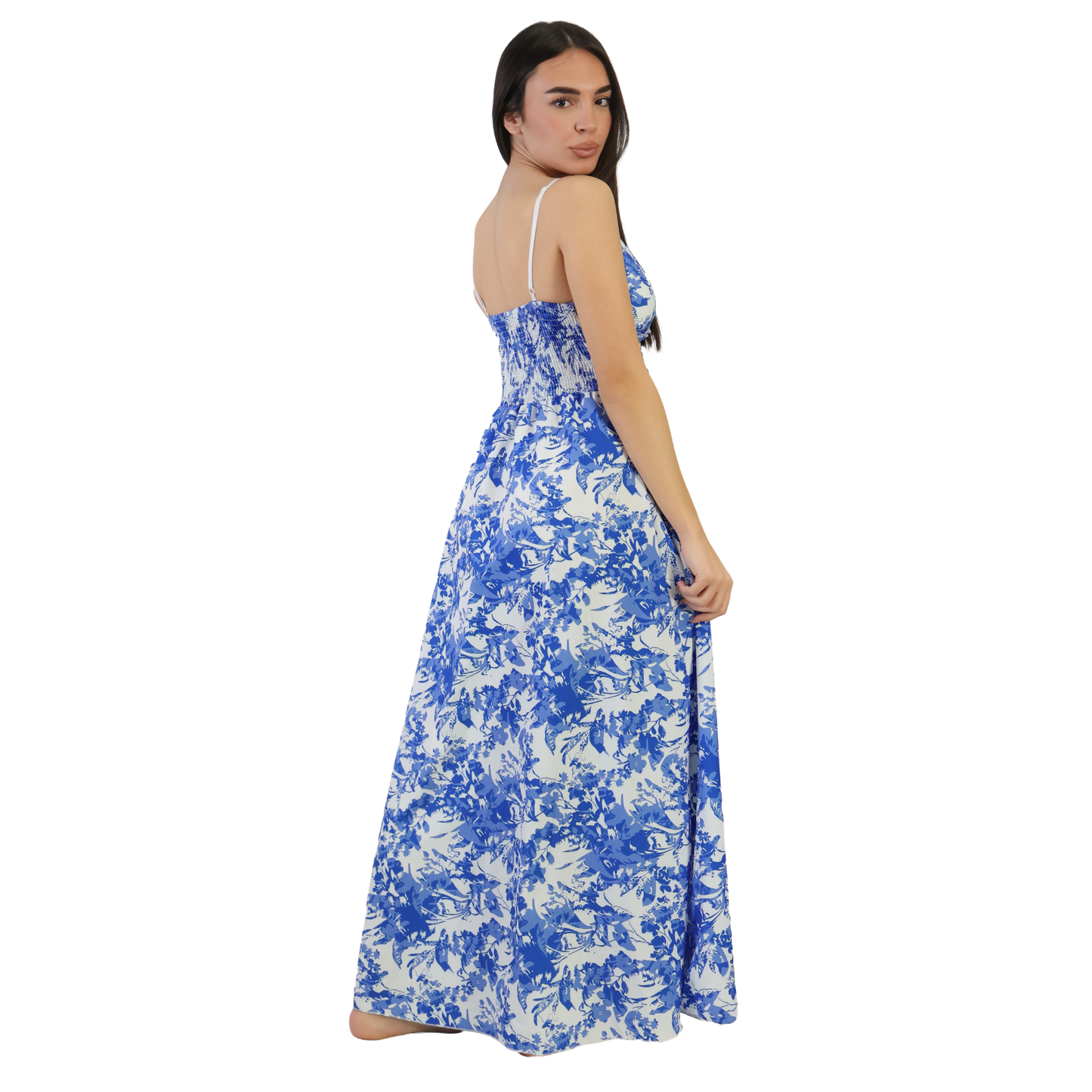 Vestito lungo con spacco in diverse fantasie - VEST186