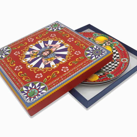 Box Ceramica luxury Trinacria - 2 plates 19 cm