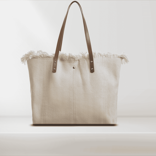 Straw Bag - Cala Frangé - 45x33x10 cm - Woman