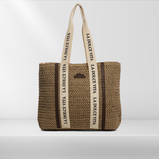 Straw Bag - Cleopatra Straw Medium Bag - 45x29x10 cm
