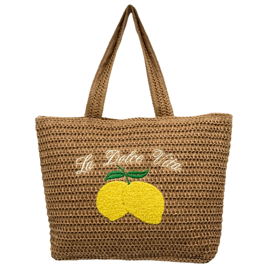 Straw Bag - Lemon Bag - 45x35x14 cm