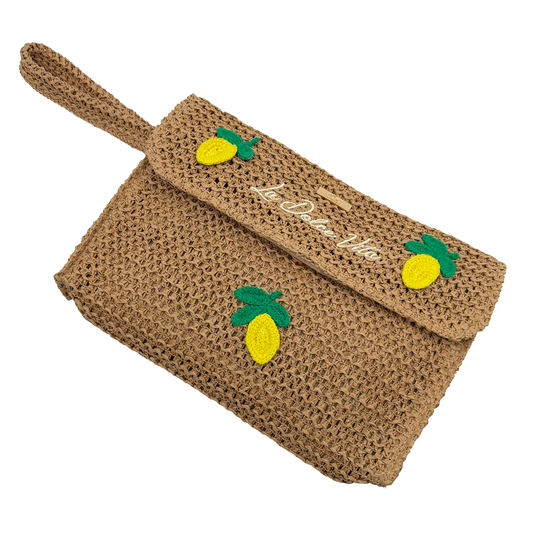 Mini Clutch Uncinetto in Paglia 28x18x5 cm – Borsa Elegante Estiva Donna - BAG278