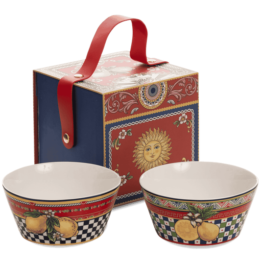 Box Ceramic luxury Sunny Red Bowls - set of 2 bowls
