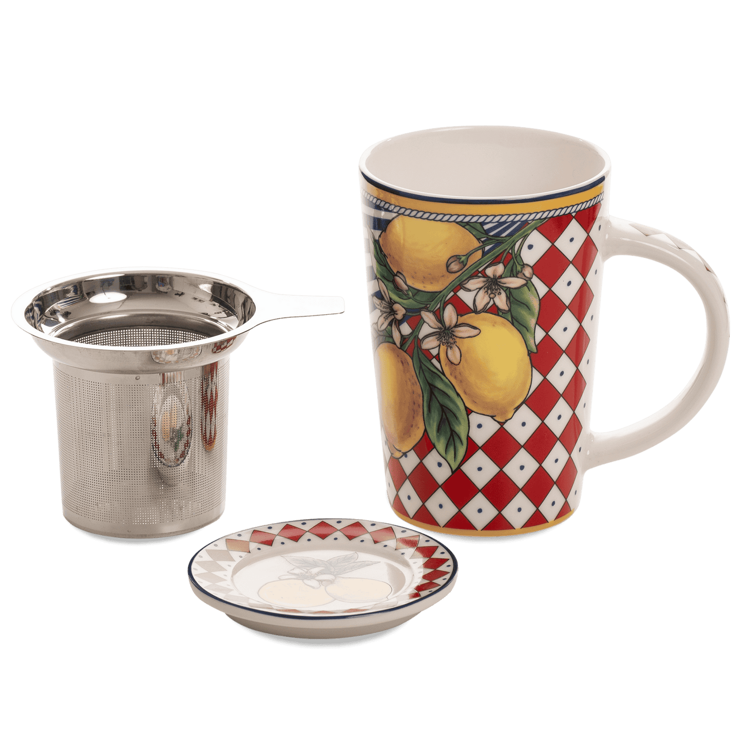 Box Ceramica luxury Red Mug - 1 cup 360 ml with filter and lid