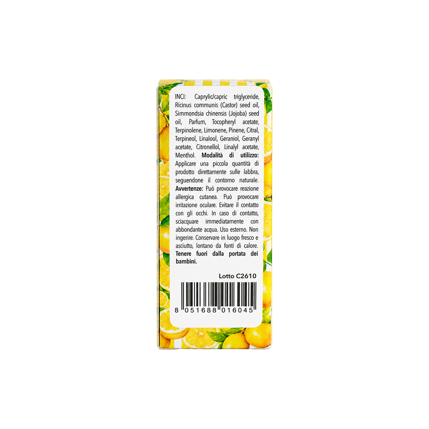Lip Oil Roll-On al Limone con Olio di Jojoba e Vitamina E – 10 ml
