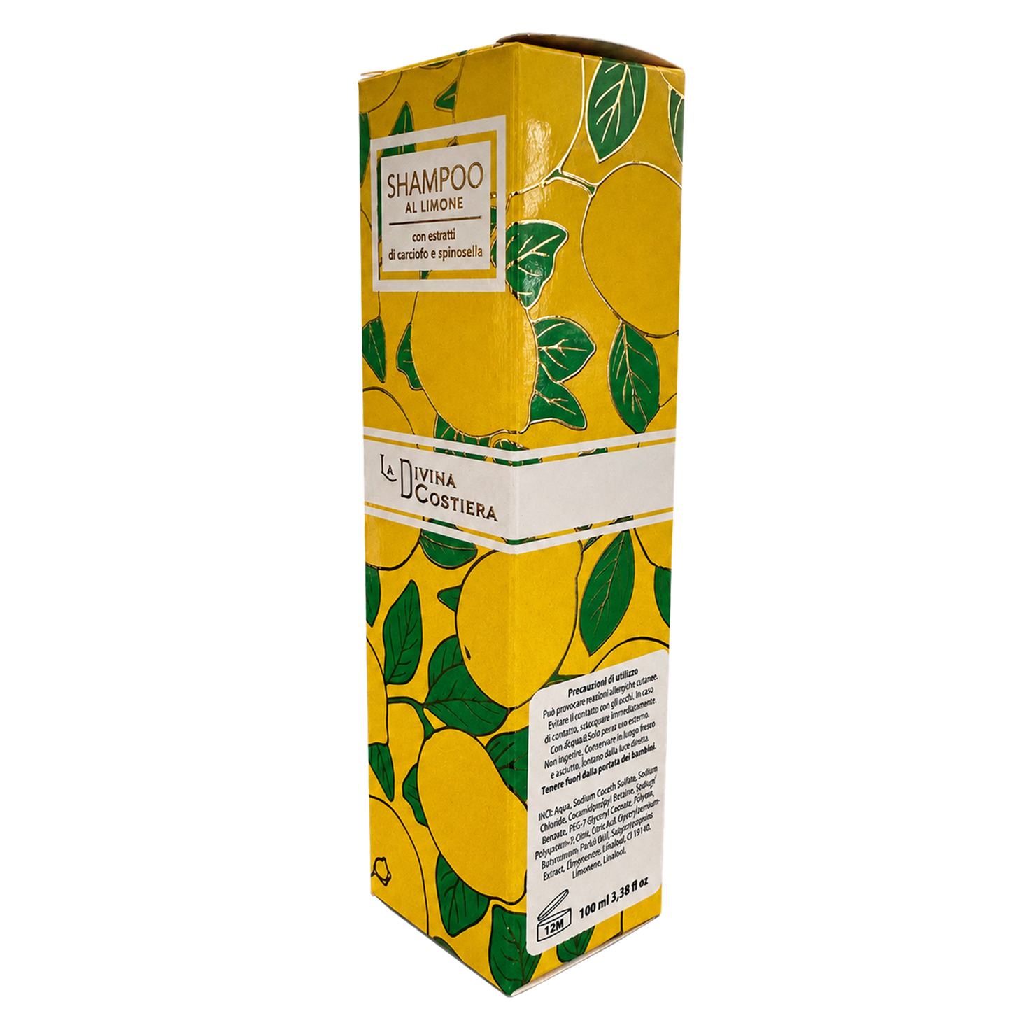 Shampoo al Limone con Estratti di Carciofo e Ippocastano – Vegan, 100 ml