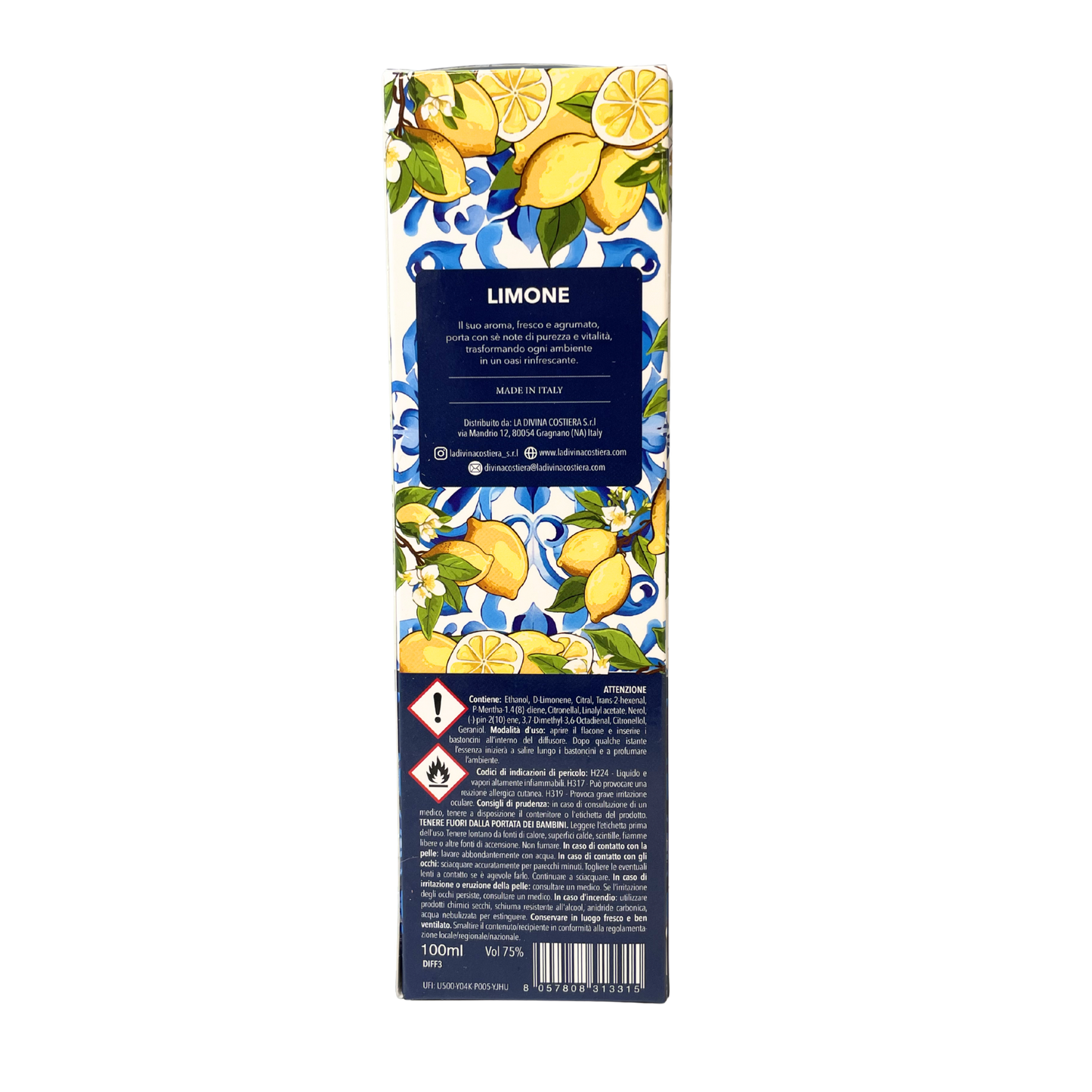 Diffusore a bastoncini per ambienti - LIMONE Home Fragrance - profumatore da 100 ml - DIFF3