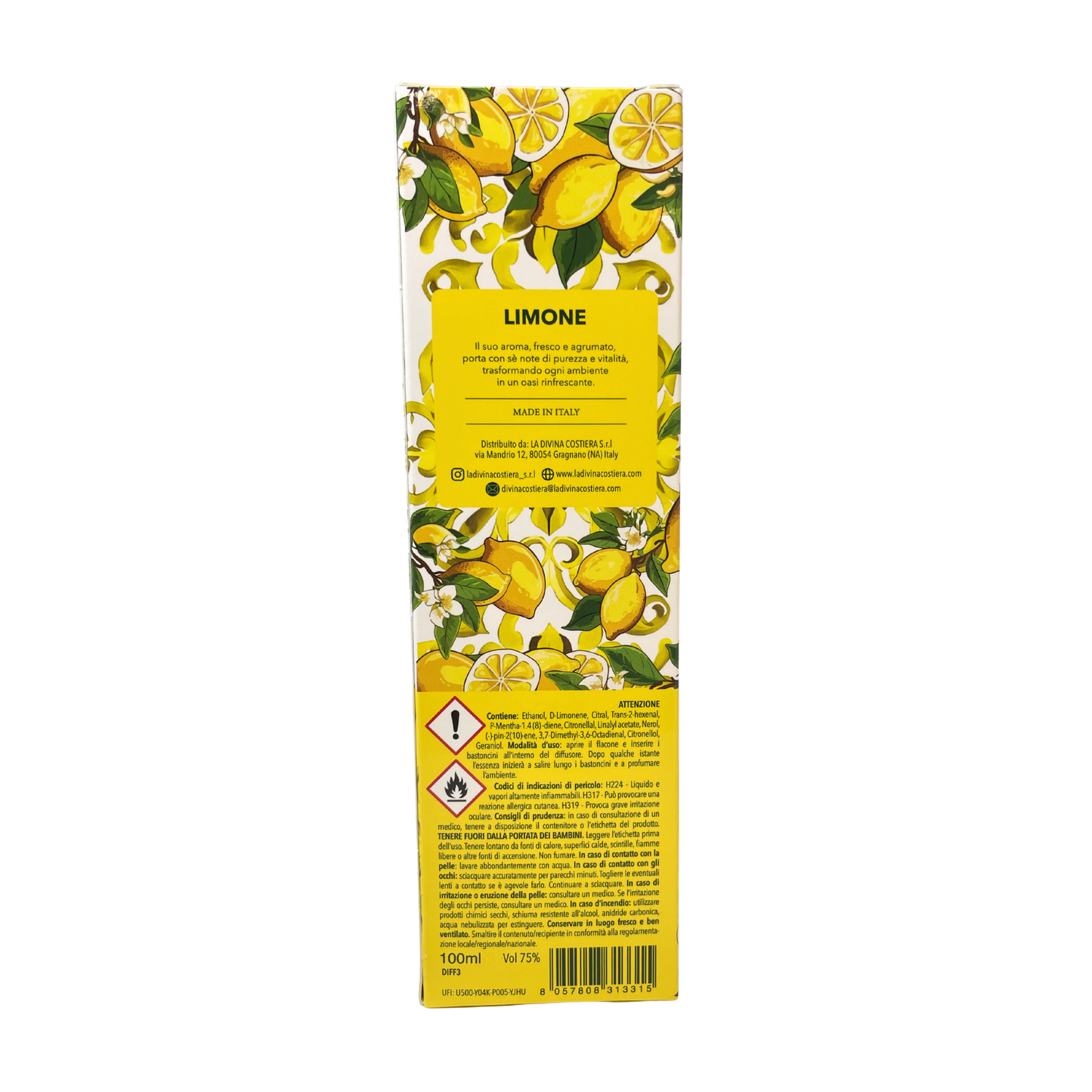 Diffusore a bastoncini per ambienti - LIMONE Home Fragrance - profumatore da 100 ml - DIFF3