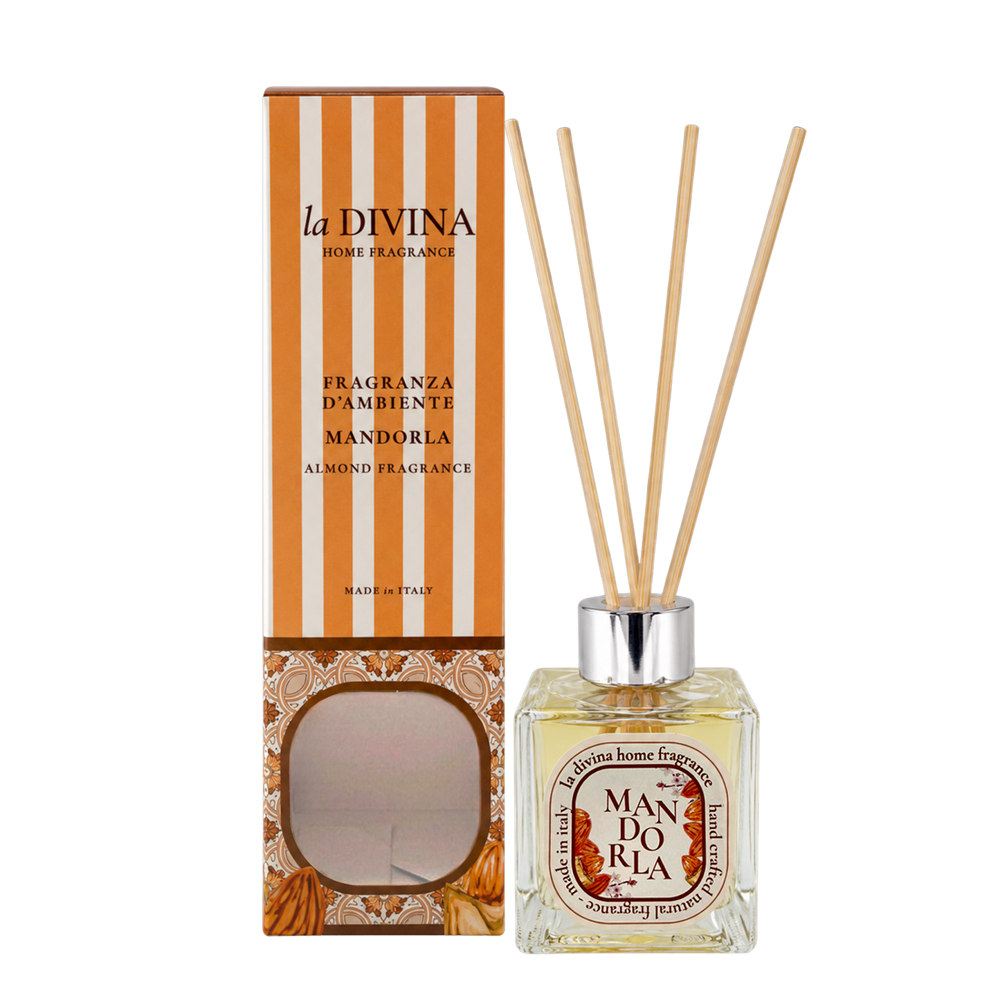 Diffusore a bastoncini per ambienti - MANDORLA Home Fragrance - profumatore da 100 ml - DIFF3
