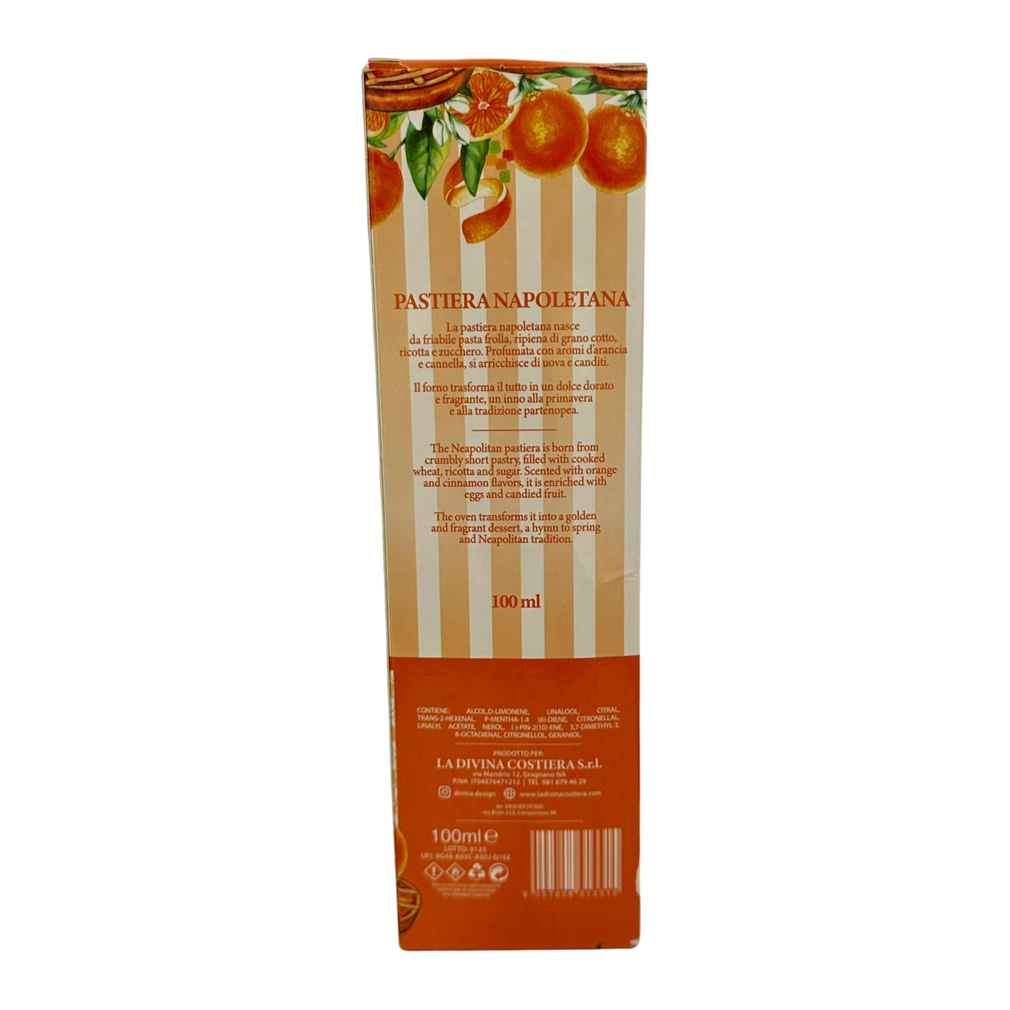 Diffusore a bastoncini per ambienti - PASTIERA NAPOLETANA Home Fragrance - profumatore da 100 ml - DIFF3