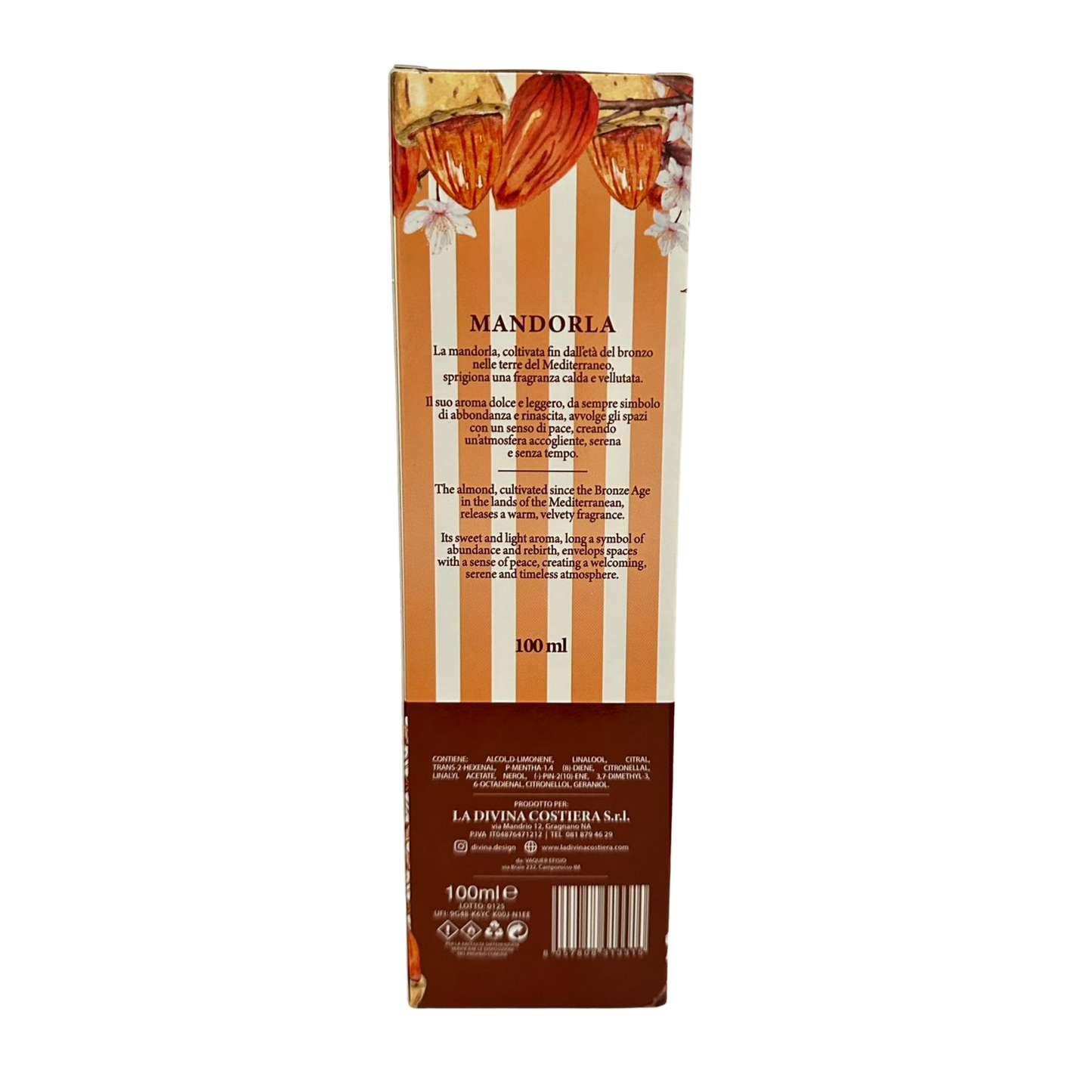 Diffusore a bastoncini per ambienti - MANDORLA Home Fragrance - profumatore da 100 ml - DIFF3