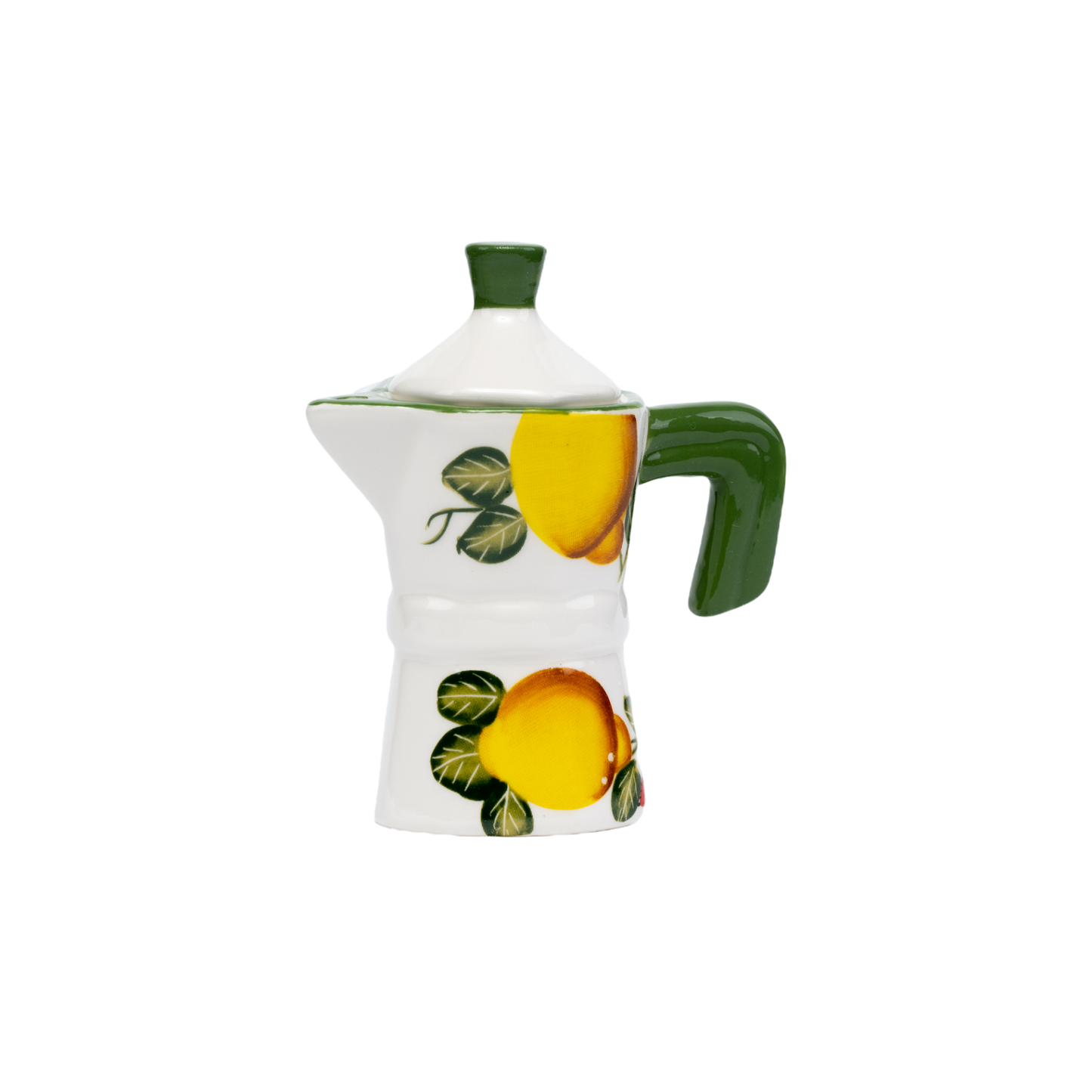 Portasalsa in ceramica a forma di caffettiera con limoni - SF07