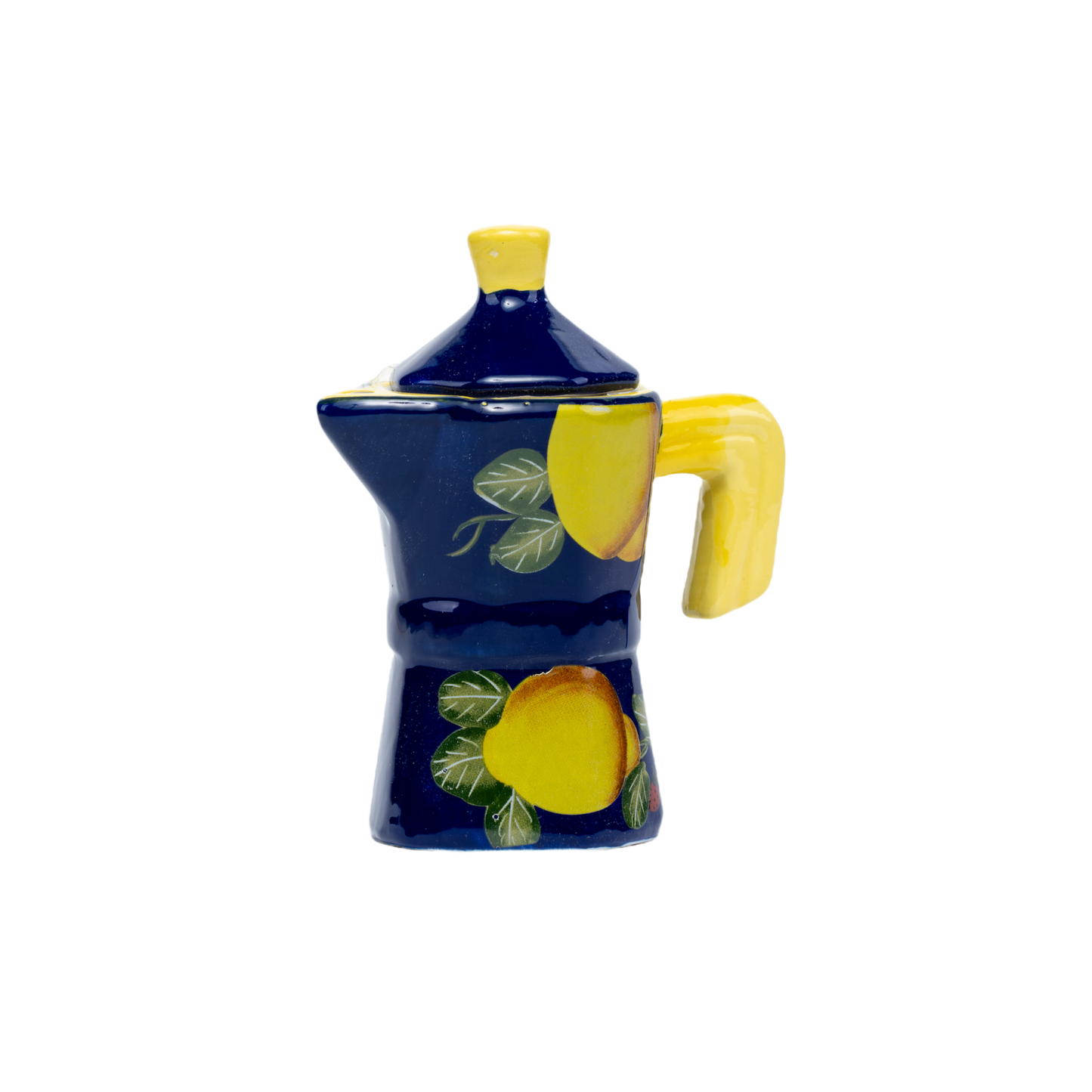 Portasalsa in ceramica a forma di caffettiera con limoni - SF07