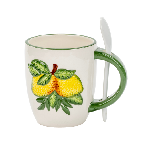 Tazza in Ceramica con Limoni 3D e Cucchiaino - SF107