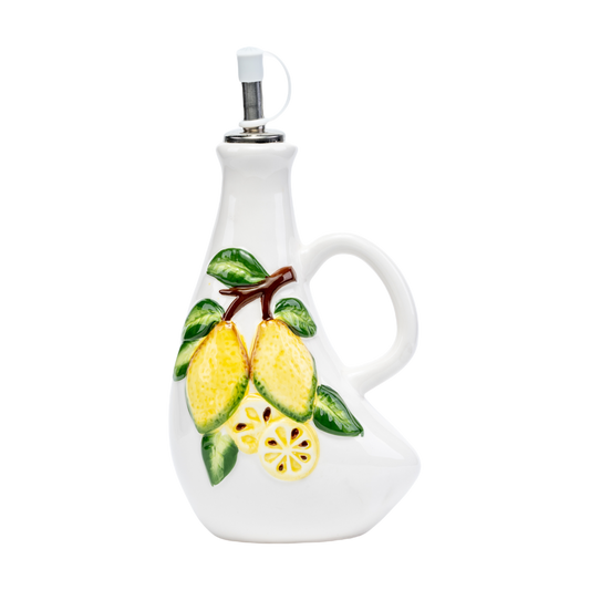 Oliera in Ceramica Fondo Curvo con Limoni 3D - SF11 Lemon
