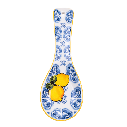 Poggiamestolo in ceramica con limoni e maioliche - SF154
