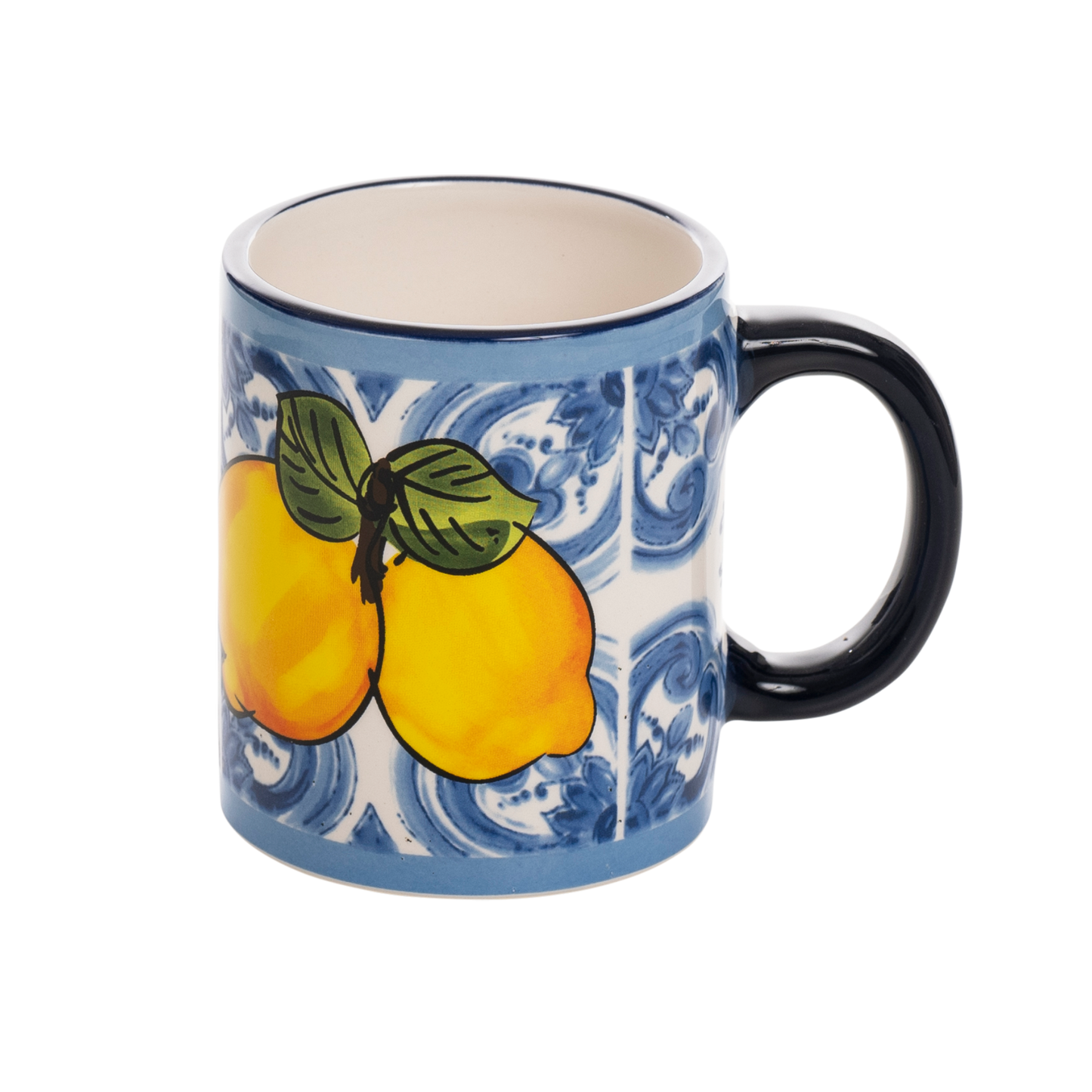 Tazza in ceramica decorata con limoni e maioliche - SF157