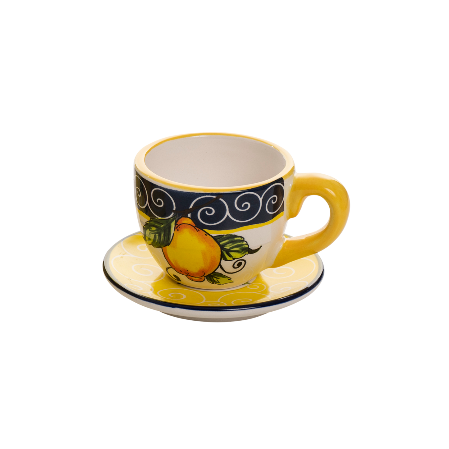 Tazzina da caffè con piattino giallo - SF159