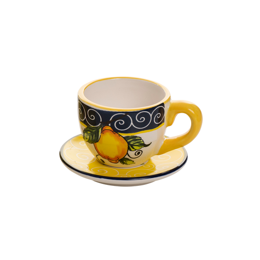 Tazzina da caffè con piattino giallo - SF159
