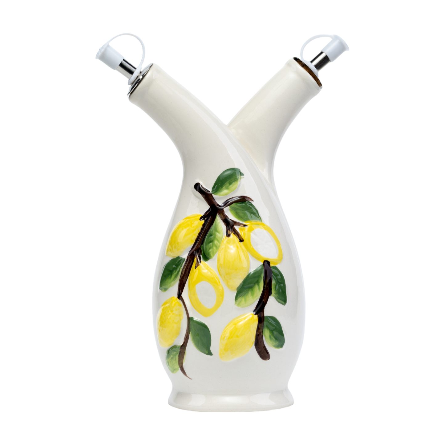 Oliera Doppio Beccuccio in Ceramica con Limoni 3D – SF16L
