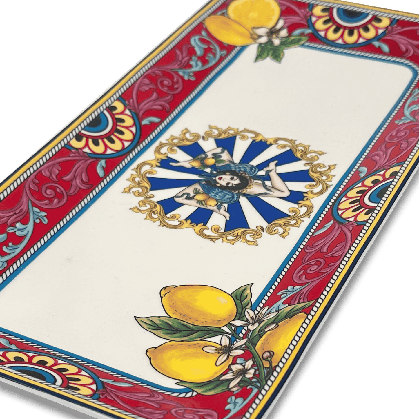 Box Ceramica luxury Trinacria Platter - 1 rectangular plate 30.5 cm