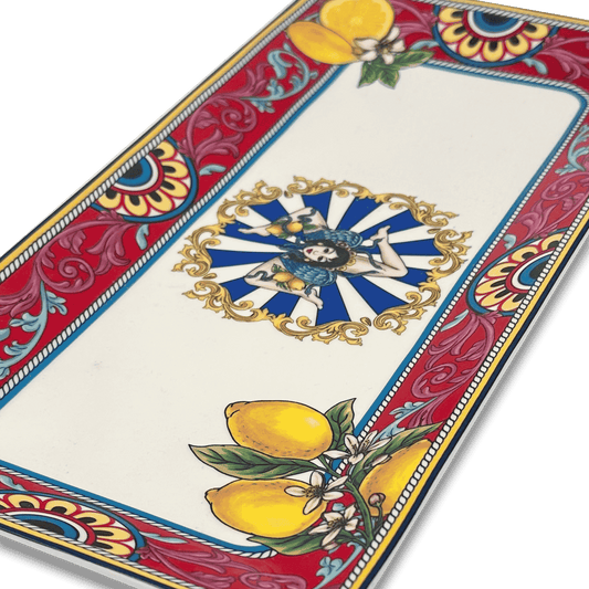 Box Ceramica luxury Trinacria Platter - 1 rectangular plate 30.5 cm