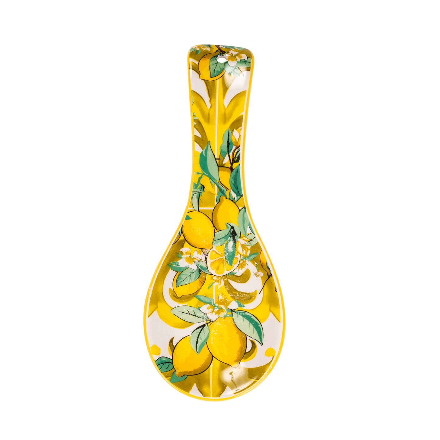 Poggiamestolo in Ceramica con Limoni Decorati - Stile Mediterraneo - SF176