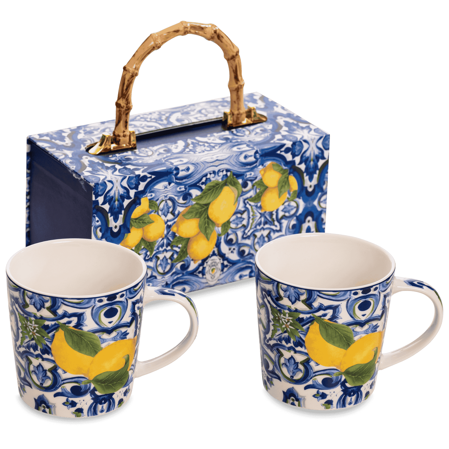 Box Ceramica luxury Blue Mug - 2 large mugs of 350 ml