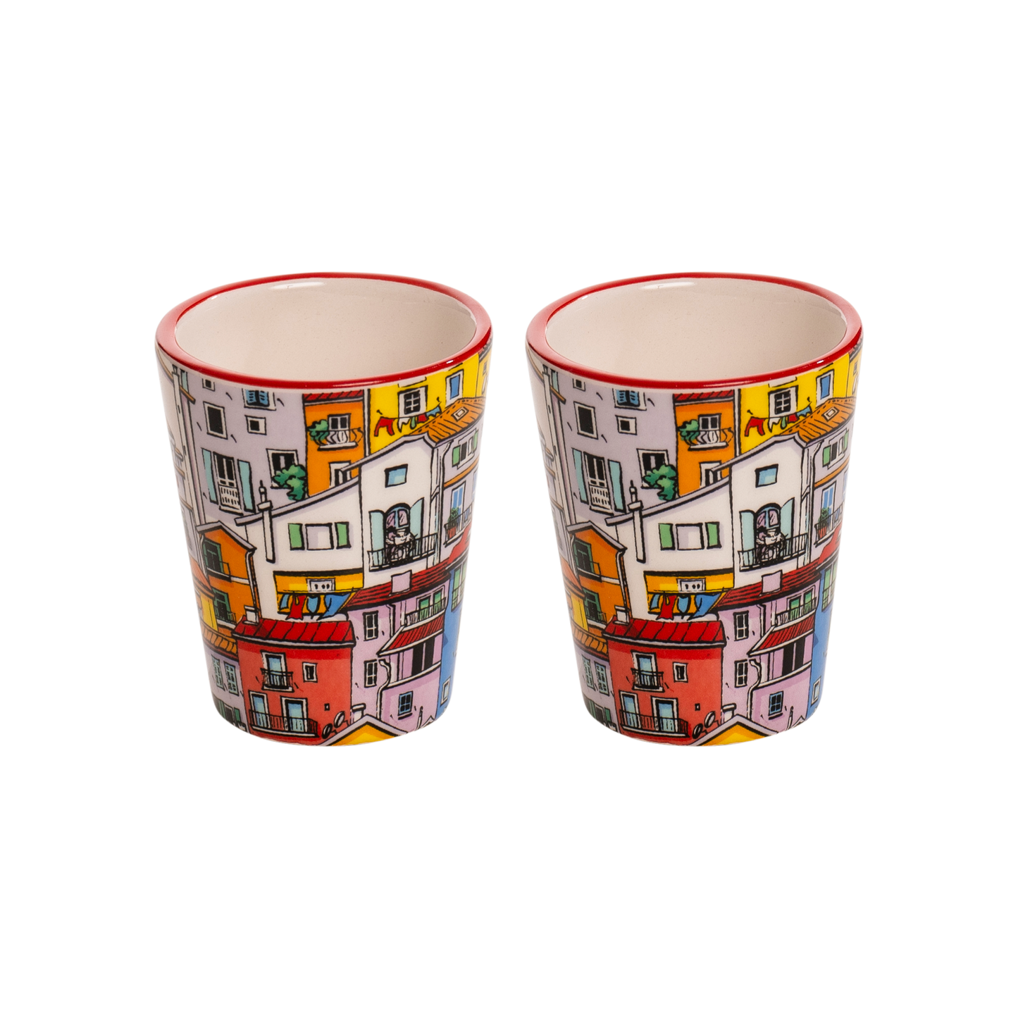 Coppia di Bicchierini in Ceramica Tiny Houses - SF190