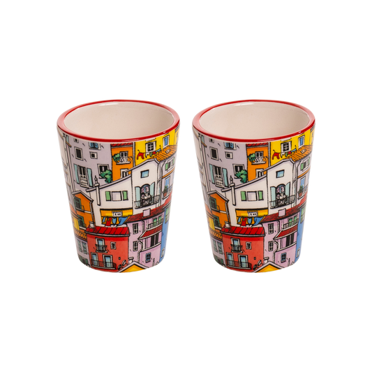 Coppia di Bicchierini in Ceramica Tiny Houses - SF190