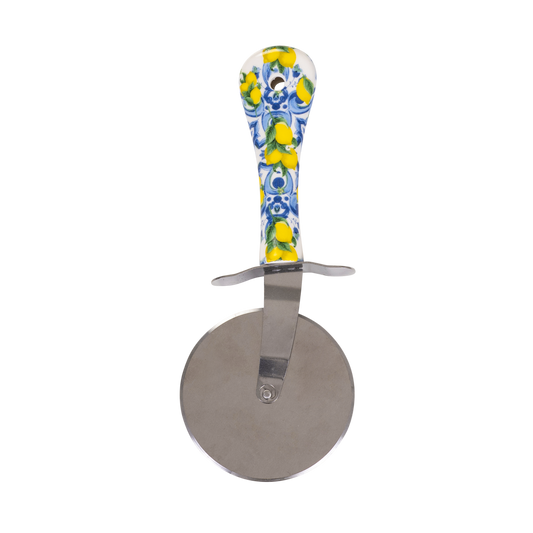 Taglia pizza in acciaio con manico decorato in ceramica - SF204