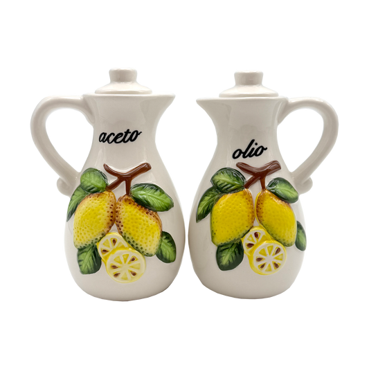 Set olio e aceto in ceramica con Limoni - SF219L