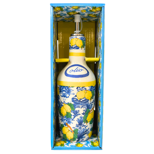 Oliera Blu La Divina - Oliera in ceramica decorata con confezione - SF273