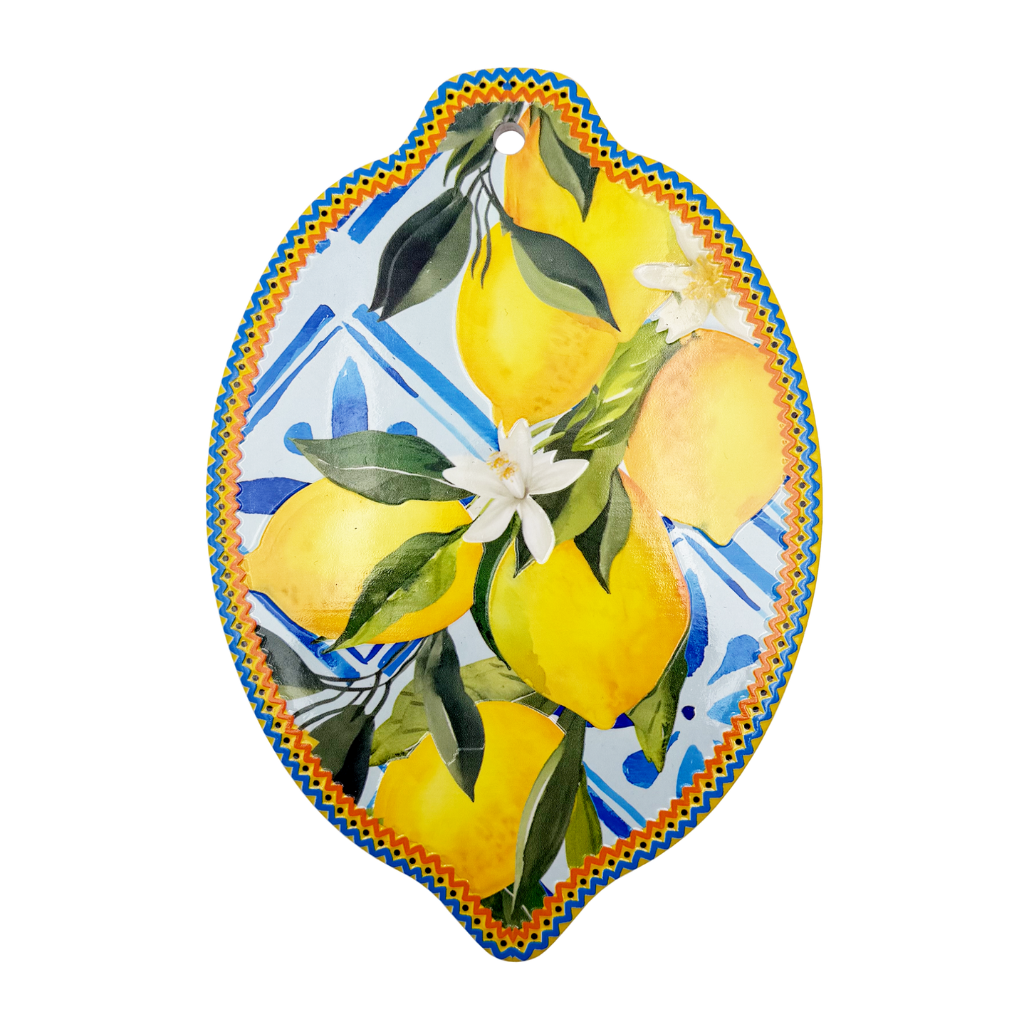 Sottopentola decorativo in ceramica Lemon Shape con Mix Maiolica - 15x21 cm - SF299