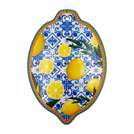 Sottopentola decorativo in ceramica Lemon Shape con Mix Maiolica - 15x21 cm - SF299