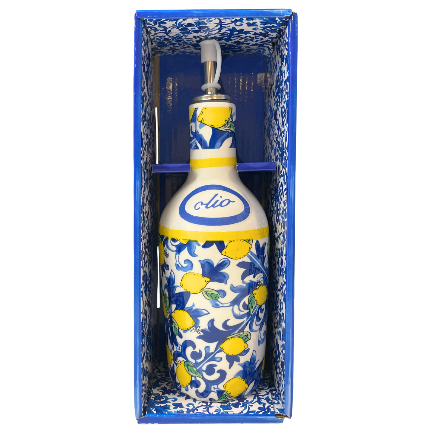 Oliera Blu Zagara - Oliera in ceramica decorata con confezione - SF331